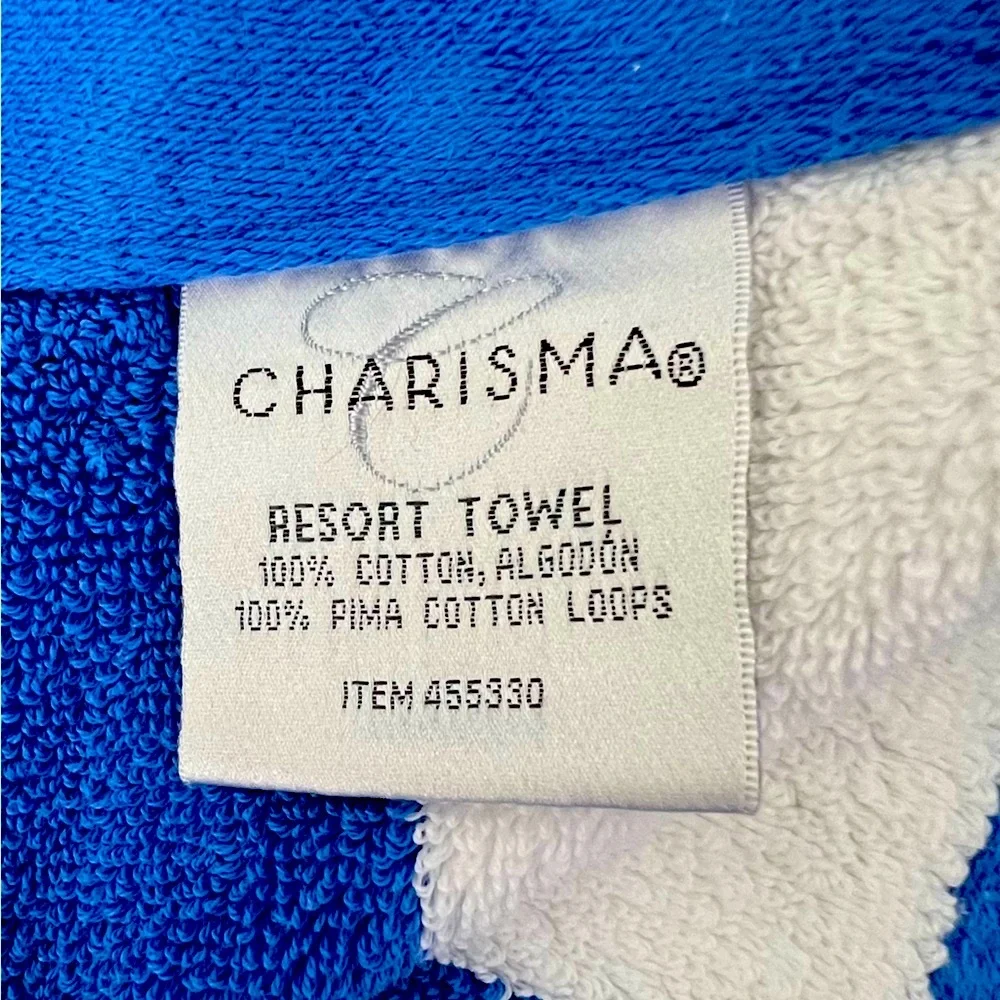 Charisma - ‘Blue & White’ coordinating Beach Towels (2). EUC Last one!